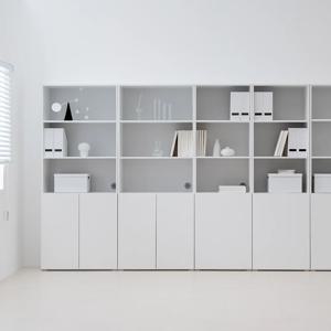 [오늘의집 단독] 플레인 E0 5단 600 높은 수납장 (오픈상부도어)