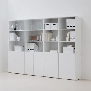 [오늘의집 단독] 플레인 E0 5단 800 높은 수납장 (오픈상부도어)