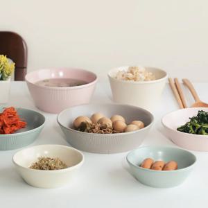 예쁜 톤다운 도자기 그릇 접시 공기 밥그릇 4P세트