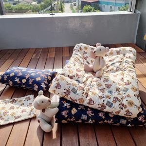 유아이불 낮잠이불 어린이집이불 유치원이불 테디베어set(아이블루/그레이)