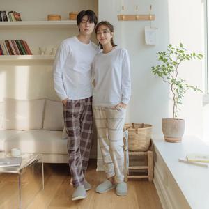 커플 남성 여성용 극세사 밍크 커플 잠옷바지 남성/여성 4color 2size