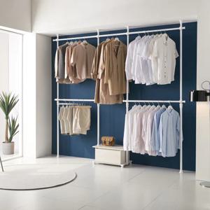 드레스룸 시스템 튼튼한 이동 이중 조립식 스텐드 세실리아 1단서랍행거 확장형