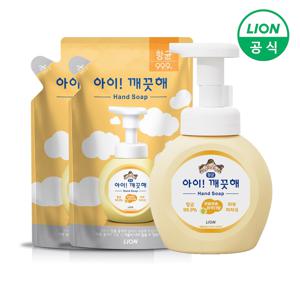아이깨끗해 핸드워시 용기 250ml 1개+리필 200ml 2개 (순/레몬/청포도 택1)