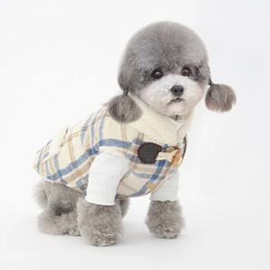 강아지 체크무늬 코트