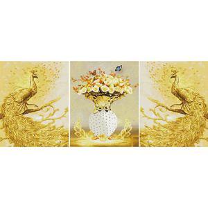 황금공작 (3단세트) (캔버스형) 보석십자수 40x50