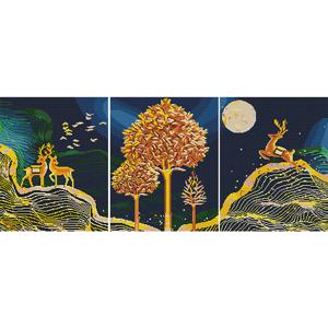 행운 황금동산 (3단세트)(캔버스형) 보석십자수 40x50