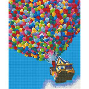 풍선기구 (캔버스형) 보석십자수 40x50