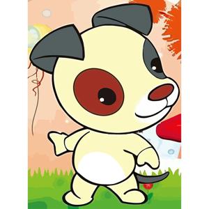 12간지 강아지 (이젤) 보석십자수 10x15