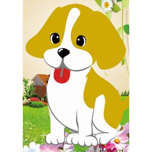 귀여운 강아지 (이젤) 보석십자수 10x15