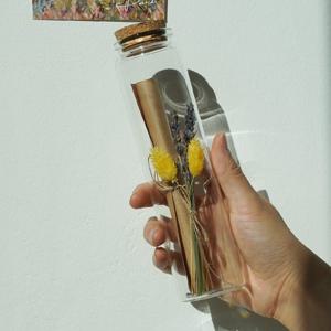 감동 유리병 퍼플선셋 꽃 편지