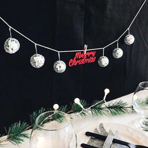 크리스마스 미니 미러볼 가랜드