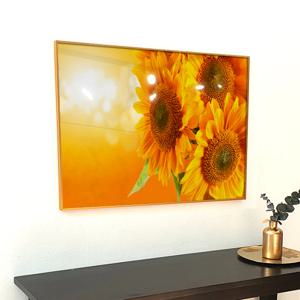 풍수 해바라기 세송이 꽃 주황배경 그림 인테리어 액자