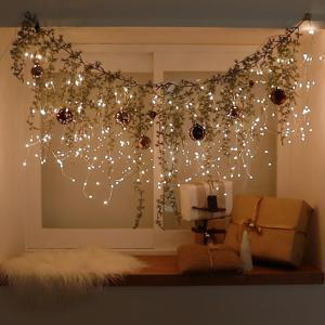 리모컨포함! 크리스마스 가랜드 트리 오너먼트+전구 풀세트 앰버 (8모드/밝기/타이머가능)