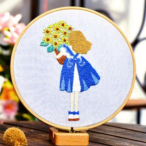 DIY 인테리어 패키지 프랑스자수 플라워형 플라워 에이프런