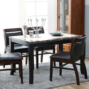 [리퍼]데미안 자연스톤 대리석 4인용 원목식탁 2colors