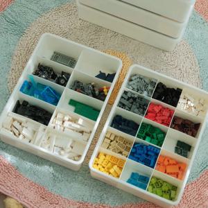 칸분리 레고 블럭 장난감 정리함+뚜껑세트 2개세트(10칸x1개+15칸x1개)