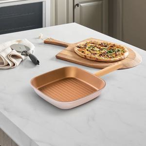 골드플렉스 인덕션 통주물 코팅 사각 프라이팬 그릴팬 27cm