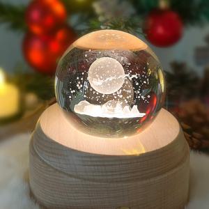 크리스마스 오르골 원목 무드등 산타의밤(캐롤 OST/선물 패키지/각인 옵션 추가 가능)