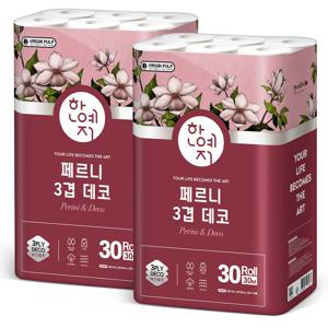 페르니데코 천연펄프 화장지 3겹 30M 30롤 2팩