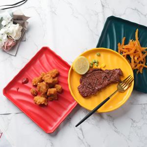 [해외] 스테이크 디저트 플레이팅 접시 모던 심플 이쁜그릇 네모