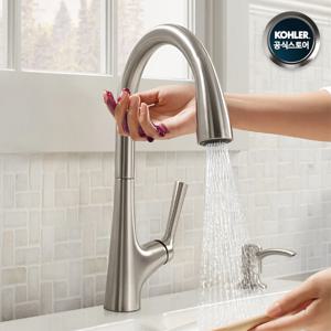 KOHLER 77748T-4-VS 말레코 터치리스 자동센서 거위목 무광 주방 수전