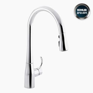 KOHLER 596T-4-CP 심플리스 거위목 자바라 주방 수전