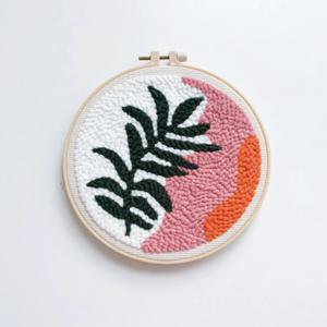 펀치니들 DIY 키트 팜리프 수틀 취미 자수 세트