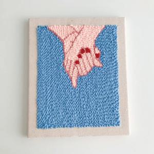 액자형 펀치니들 DIY 키트 마주잡은손 취미 자수 세트