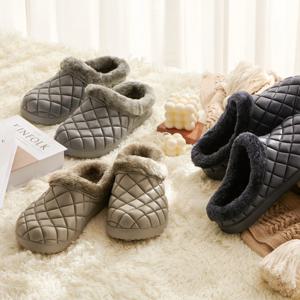 체크 누빔 웜 슬리퍼 거실화 3color, 6size