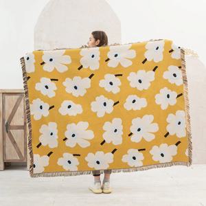[해외] 플라워 디자인 패브릭 대형 블랭킷 소파커버 2color