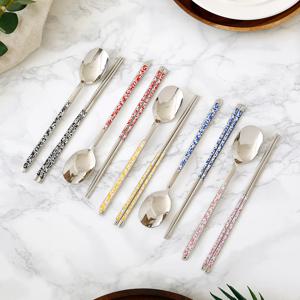 플라라 컬러마블 스텐 한식 수저 1P 세트 (숟가락+젓가락)