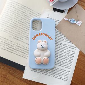 DONATDONAT 베어 실리콘 케이스 iPhone13_밀크티