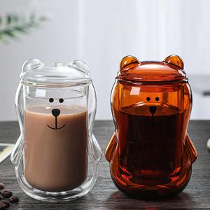 알럽하우스 키큰 곰돌이 텀블러 이중유리컵 1P