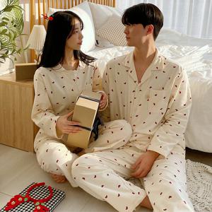 산타양말 순면 100% 겨울 커플 잠옷 2color