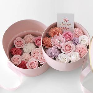 가정의달 I LOVE U 피치 카네이션 2단 플라워BOX(용돈박스,프로포즈박스)-풀패키지