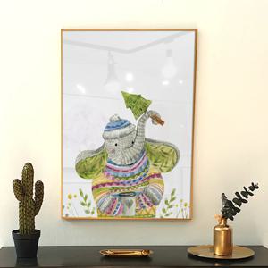 아기 코끼리 동물 일러스트 귀여운 그림 인테리어 액자