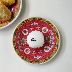 대만 만수무강 멜라민 그릇 접시 일식 중식 태국 베트남 그릇 /15cm 원형(206)
