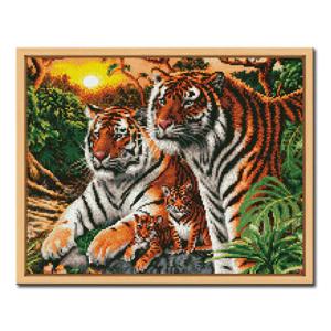 DIY 보석십자수 액자형 인물&동물 (43x54cm) D444_호랑이 가족