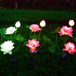 태양광 연꽃 정원등 조화 꽃 조명