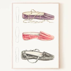 컬러풀 빈티지 슬리퍼 그림 드로잉 아이방 꾸미기 액자