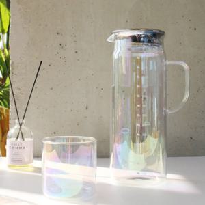 오로라 내열유리 물병 홀로그램 홈카페 워터저그 1.3L