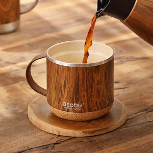 스텐 보온보냉 인피니트 머그컵 우드패턴 490ml (내부 세라믹 코팅)