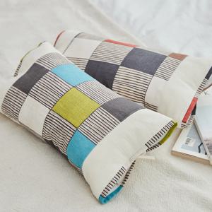 잠이솔솔 라인패치 이중끈 메밀베개/편백베개(속포함) (2color)