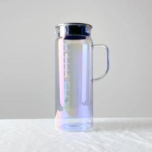 홈카페 오로라 내열 유리물병 홀로그램 물통 1.3L
