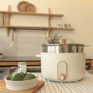 비바 쿡 전기 냄비 찜기세트 2L 멀티쿠커 라면포트 캠핑