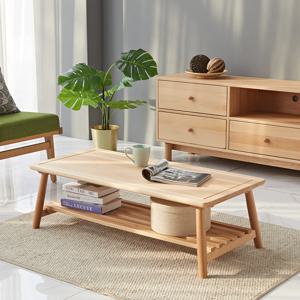 비치스 원목 좌식테이블 1100(선반포함)