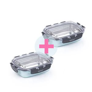 키친아트 다담채 스텐밀폐용기 400ml 1 + 1