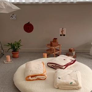 아기 자수 극세사 블랭킷 애착이불 신생아 어린이 따뜻한 겨울 유모차 담요- 3designs