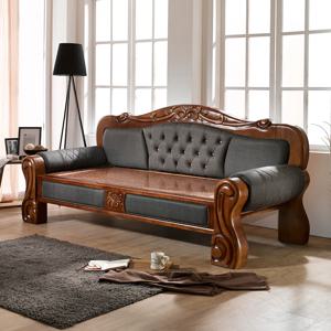 명가돌 고급 미송원목 홍맥반석 가죽 카우치 돌소파