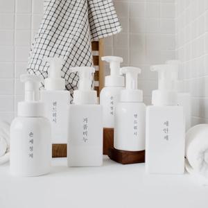 세로글 한글라벨 핸드워시 거품용기 욕실 디스펜서